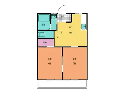 イーグルハイツ領家(2DK/1階)の間取り写真