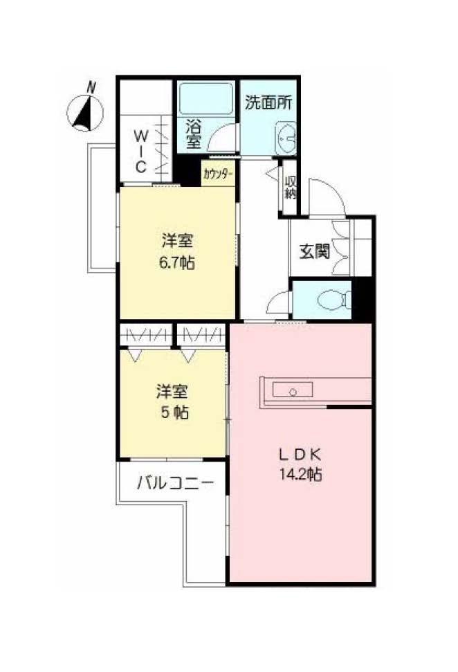シャーメゾンふぢ(2LDK/3階)の間取り写真