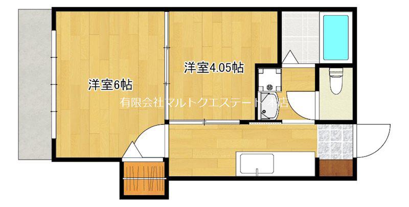坂口ハイツ(2K/1階)の間取り写真