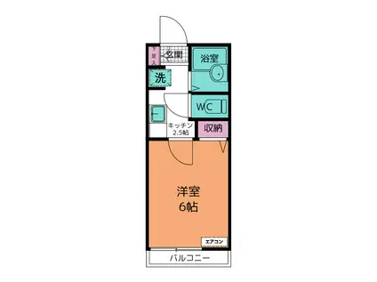 シティハイムフラワー(1K/2階)の間取り写真