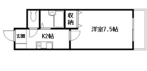 ソシア舟入(1K/2階)の間取り写真