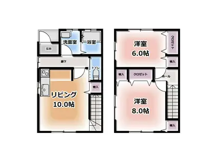 アクアリッチ(2LDK/1階)の間取り写真