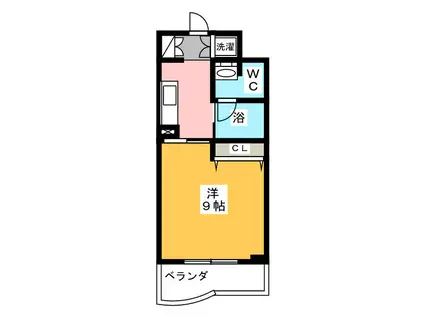 グランイーサ新丸子(1K/3階)の間取り写真