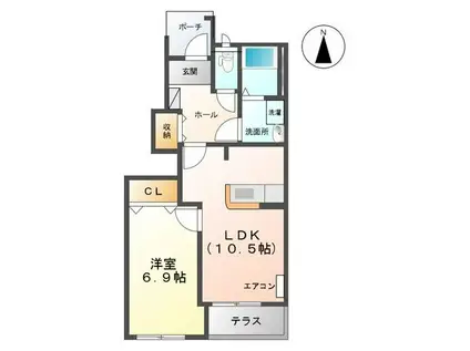 メゾン・ド・アイ(1LDK/1階)の間取り写真