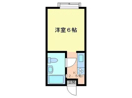 リトルハイム高松(1K/2階)の間取り写真