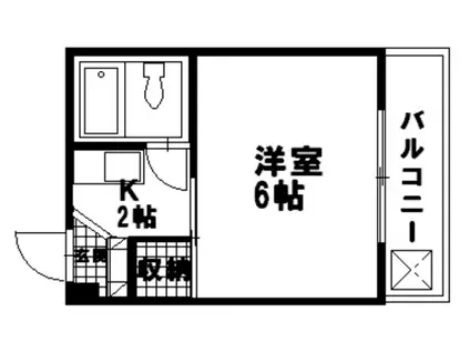 Aみゆきビル(1K/2階)の間取り写真
