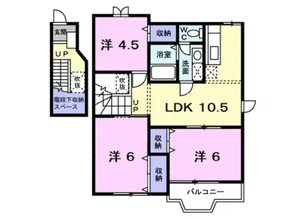 シャルマンアビテ1(3LDK/2階)の間取り写真