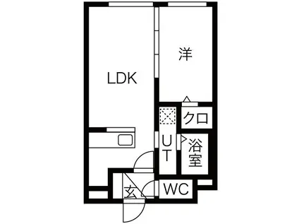 リッツグランデ手稲駅前(1LDK/2階)の間取り写真