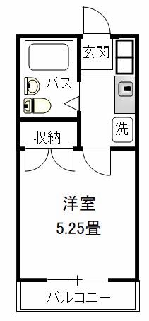ロジュマン岡部(1K/1階)の間取り写真
