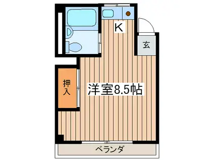 ユー・タニガワ(ワンルーム/2階)の間取り写真