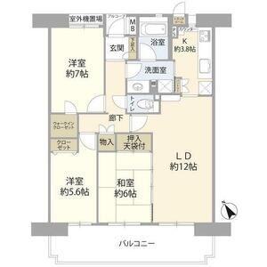 ウェルガーデンC棟(3LDK/5階)の間取り写真