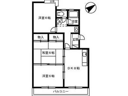 TSビル(3DK/2階)の間取り写真