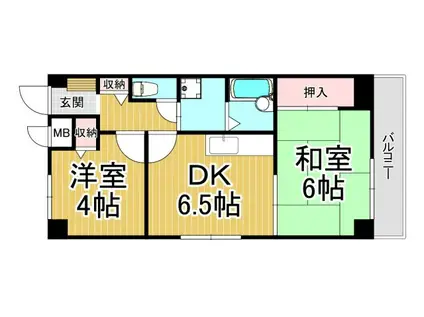 宝和マンション(2DK/2階)の間取り写真
