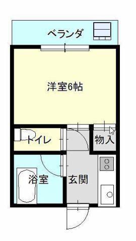 ホームズ沖野上(1K/2階)の間取り写真