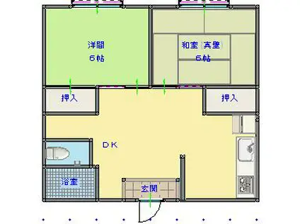 BROOKLYN & CAPPUCCINO(2DK/1階)の間取り写真