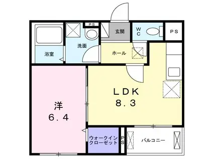 ユニクビルゴ(1LDK/2階)の間取り写真