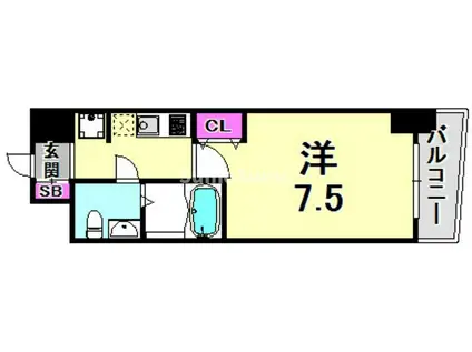 SERENITE三宮(1K/4階)の間取り写真