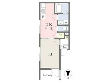 MELDIA大蓮II(1DK/1階)の間取り写真