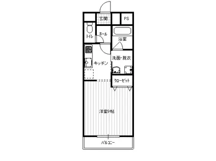 パルク上之町(1K/2階)の間取り写真