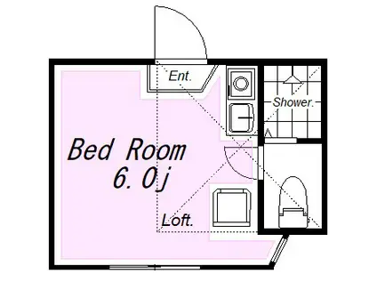 ユナイト阪東橋ジャクソンビル(ワンルーム/1階)の間取り写真