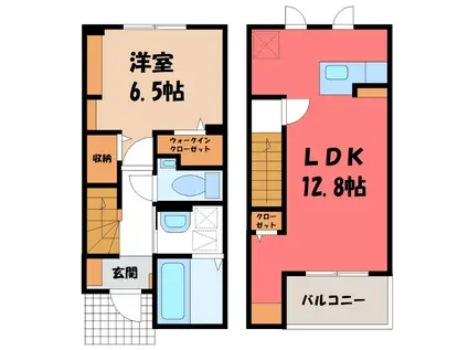 ラ ペ フランI(1LDK/1階)の間取り写真