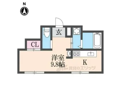 ピュア唐崎(ワンルーム/1階)の間取り写真