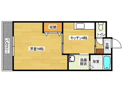 アファービレミドリ(1K/1階)の間取り写真