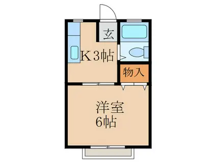 サンシティ(1K/2階)の間取り写真