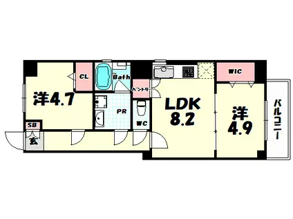 SHEWAS REGALIA(2LDK/3階)の間取り写真