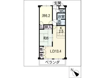 クリアパレス VIII(2LDK/3階)の間取り写真