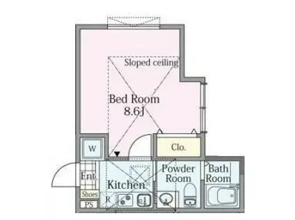 スカイレジデンスARA横浜弘明寺(1K/2階)の間取り写真