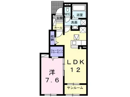 ヴァナ・ディール(1LDK/1階)の間取り写真