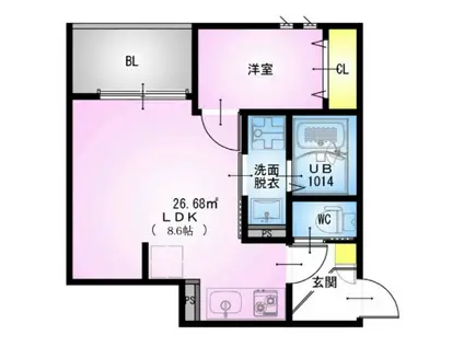 REGALEST S 大和田(1LDK/2階)の間取り写真