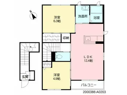 メゾン・ド・フレール(2LDK/2階)の間取り写真