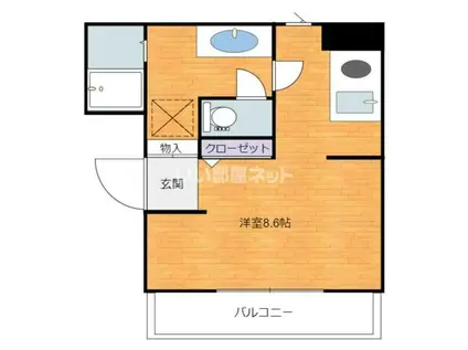 ブルースカイタワー(ワンルーム/4階)の間取り写真