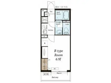 SFIAC(1K/2階)の間取り写真
