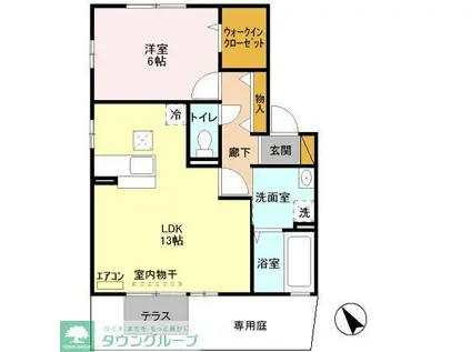 プワールおおたかの森 III(1LDK/1階)の間取り写真