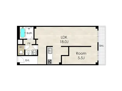 小林義ビルディング(1LDK/3階)の間取り写真