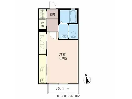 ディアスYN(ワンルーム/1階)の間取り写真