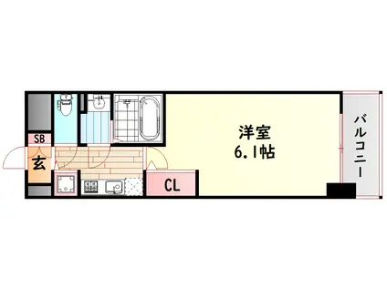 アドバンス大阪城北フィエルテ(1K/9階)の間取り写真
