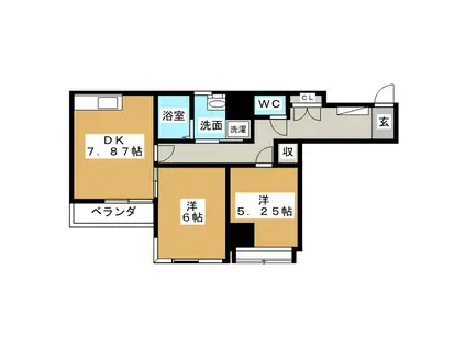 リブラックス・タカ(2LDK/3階)の間取り写真