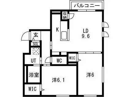 アルファスクエアN2(2LDK/5階)の間取り写真