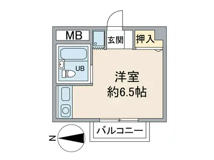 ユニーブル方南町(ワンルーム/4階)の間取り写真