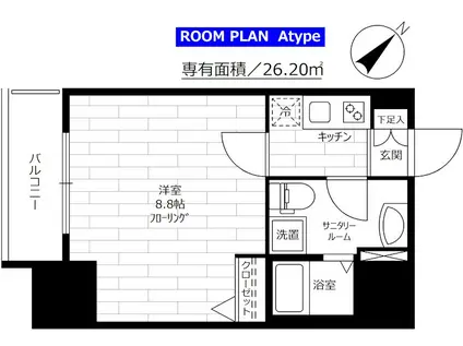 ステージファースト東日暮里(1K/4階)の間取り写真