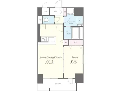 URBANO IRIS(1LDK/2階)の間取り写真