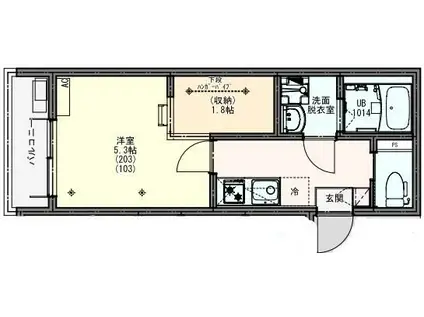 KEIAI RESIDENCE 馬橋(1K/2階)の間取り写真