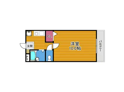 暁21うえきI号館(1K/1階)の間取り写真