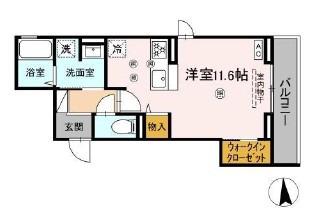 セイル吉備(ワンルーム/3階)の間取り写真