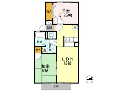 コートダジュールTIIA棟(2LDK/2階)の間取り写真