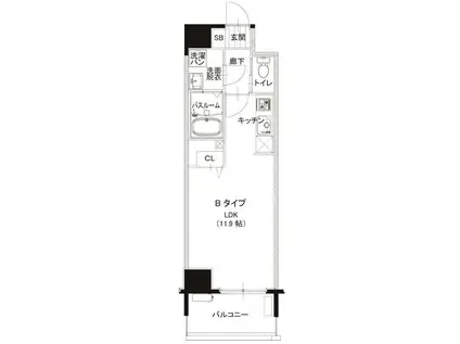 レジデンシャルヒルズ 香椎駅前(ワンルーム/6階)の間取り写真